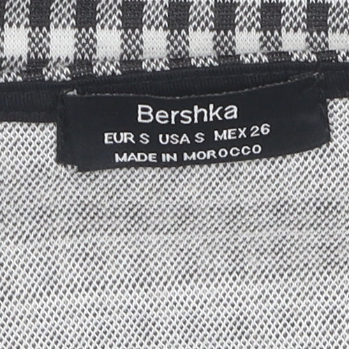 Bershka Women's Black Check Pinafore Dress