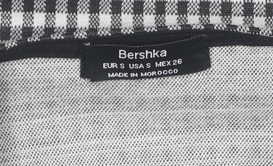Bershka Women's Black Check Pinafore Dress