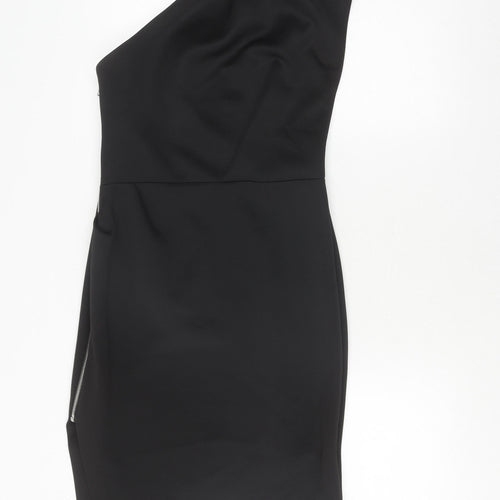 Label Lab Women's Black One-Shoulder Sheath Dress Size 10