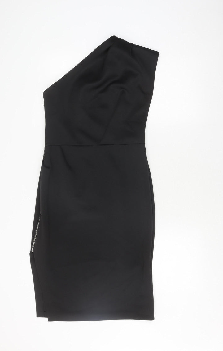 Label Lab Women's Black One-Shoulder Sheath Dress Size 10