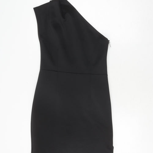 Label Lab Women's Black One-Shoulder Sheath Dress Size 10