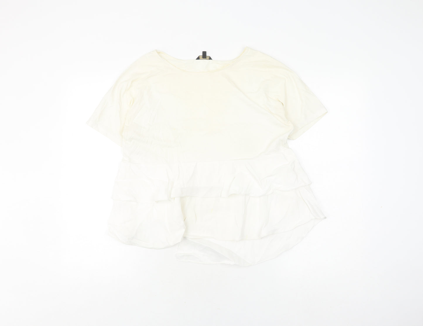 Massimo Dutti Women's White Top M Short Sleeve