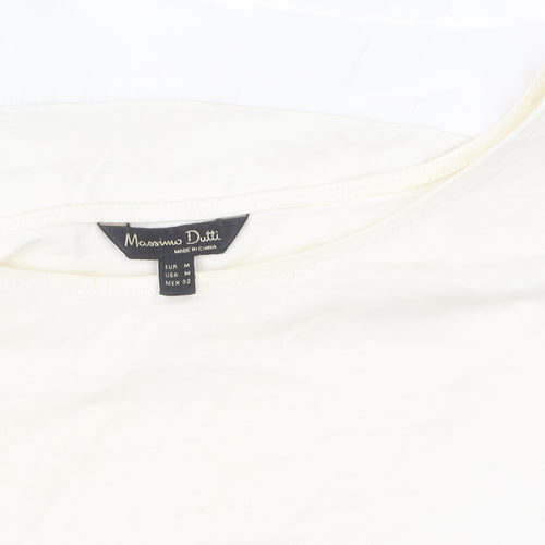 Massimo Dutti Women's White Top M Short Sleeve