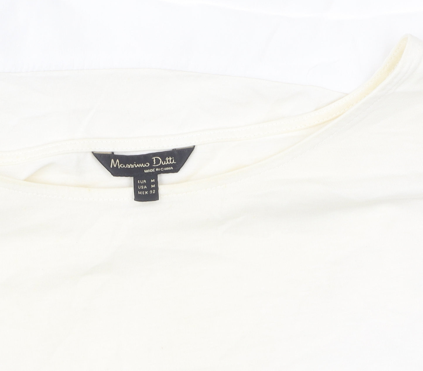 Massimo Dutti Women's White Top M Short Sleeve