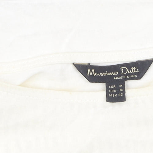Massimo Dutti Women's White Top M Short Sleeve