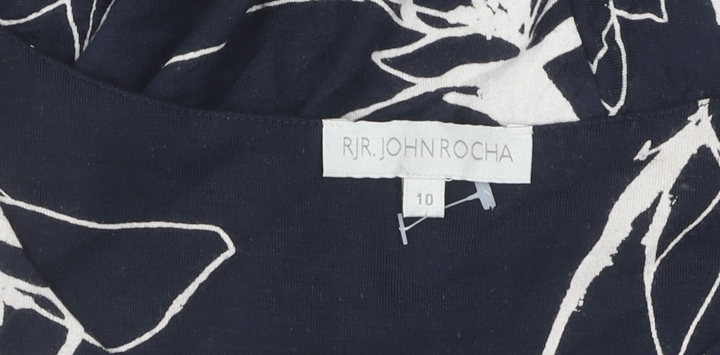 RJR John Rocha Women's Blue Floral Shift Dress Size 10