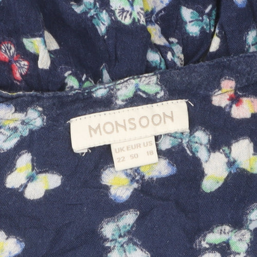 Monsoon Women's Blue Butterfly Camisole Tank Top Size 22