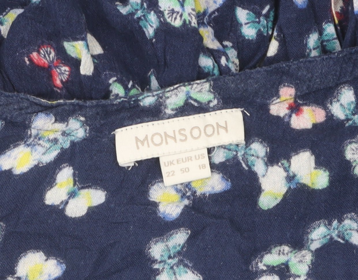 Monsoon Women's Blue Butterfly Camisole Tank Top Size 22