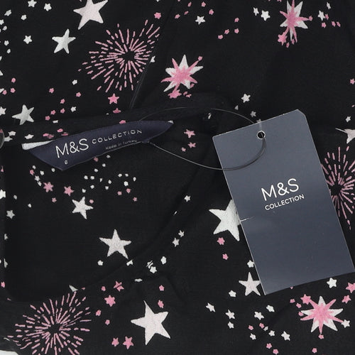 Marks and Spencer Women's Black Knee Length Dress - Size 6