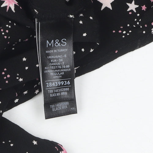 Marks and Spencer Women's Black Knee Length Dress - Size 6