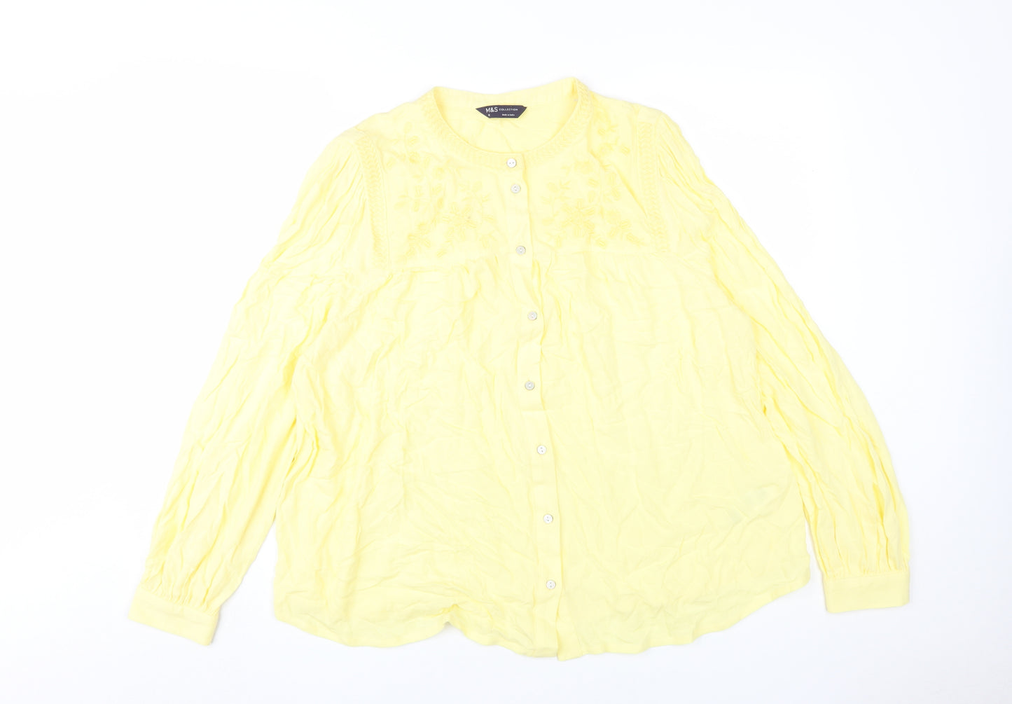 Marks and Spencer Women's Yellow Blouse Size 16