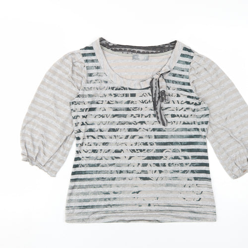 Marks and Spencer Grey Striped Tunic Blouse Size 12