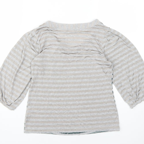 Marks and Spencer Grey Striped Tunic Blouse Size 12