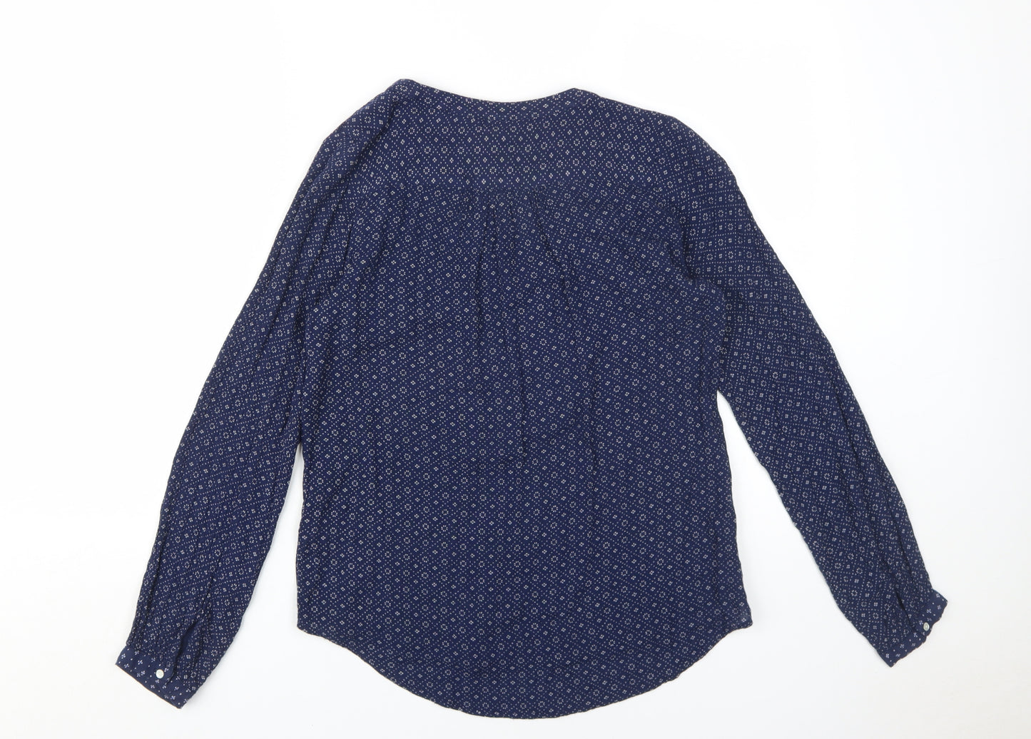 H&M Women's Navy Blouse, Size 8, Viscose, Long Sleeve