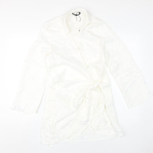 Zara Women White Shirt Dress S Lightweight Casual