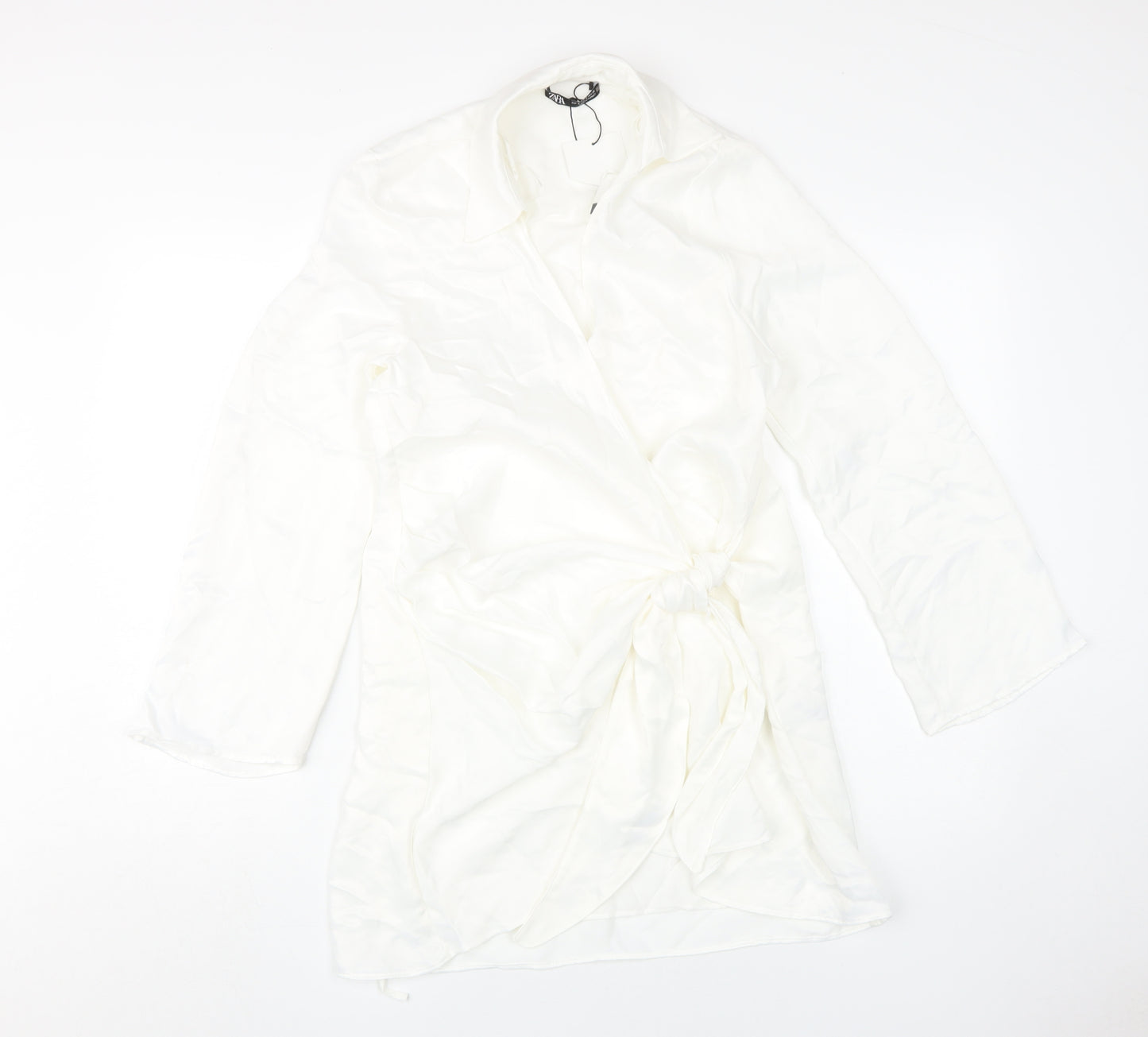 Zara Women White Shirt Dress S Lightweight Casual