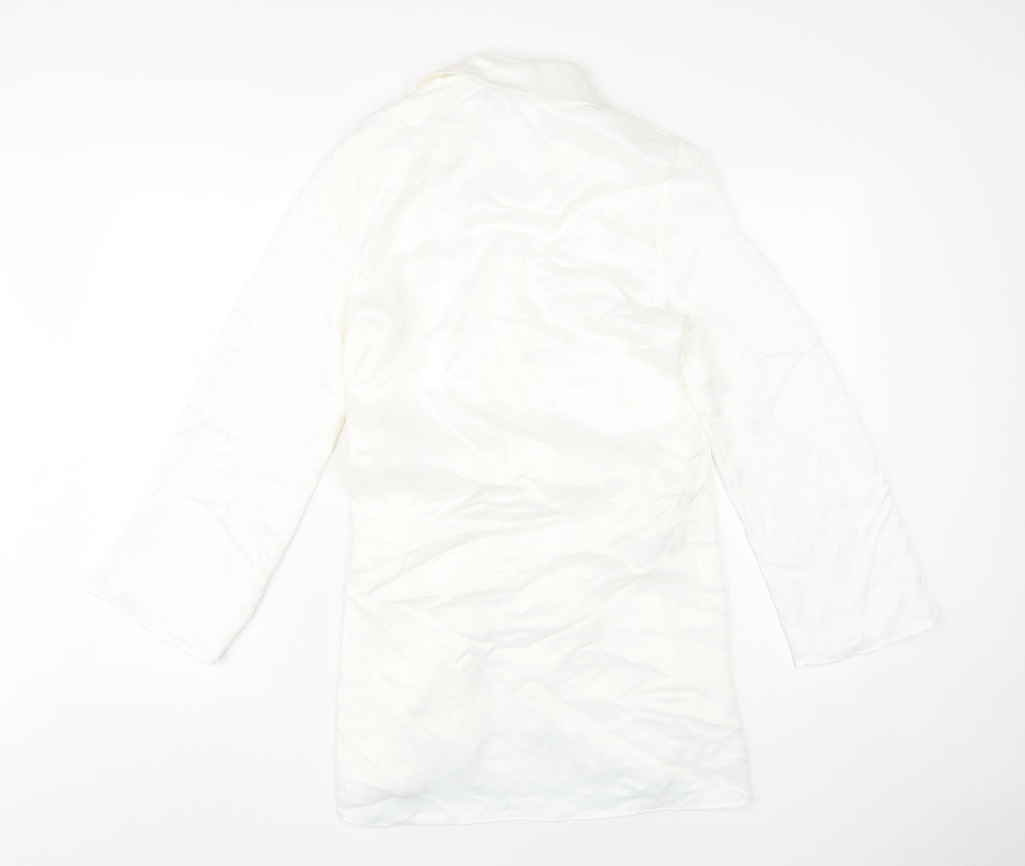 Zara Women White Shirt Dress S Lightweight Casual