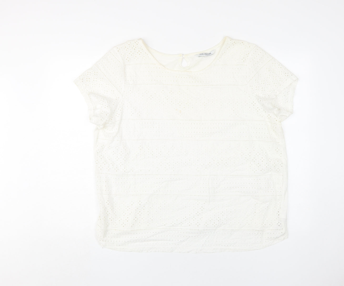 Debenhams Women's Ivory Blouse Size 20 Round Neck