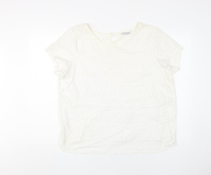 Debenhams Women's Ivory Blouse Size 20 Round Neck