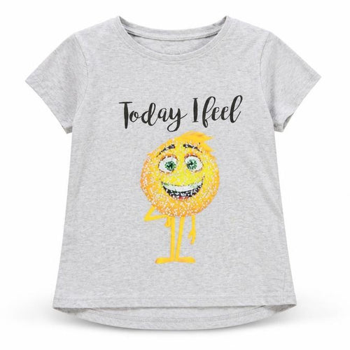 Next Girls Grey Emoji Sequin T-Shirt 12 Years