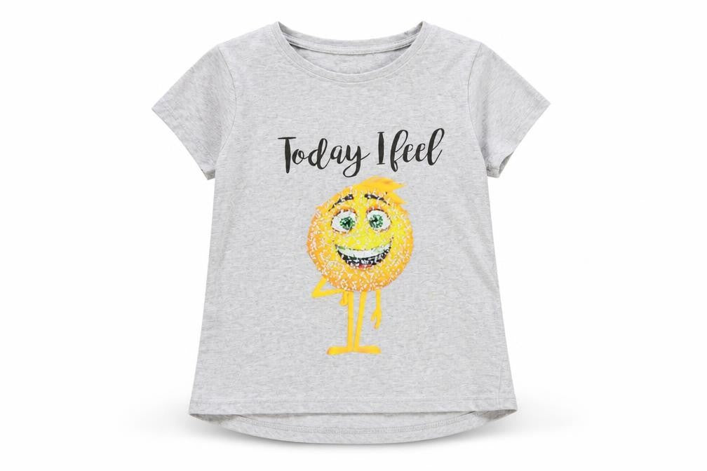 Next Girls Grey Emoji Sequin T-Shirt 12 Years