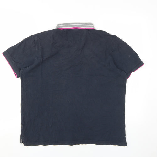 Henri Lloyd Unisex Black Polo Shirt XL Button-Up
