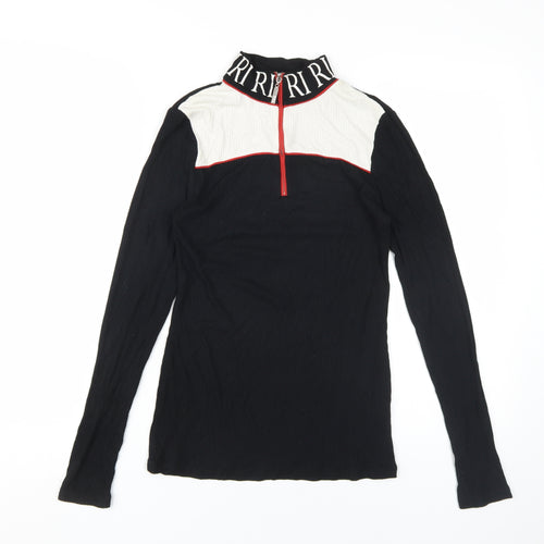 River Island Women's Black Polo Top Size 8