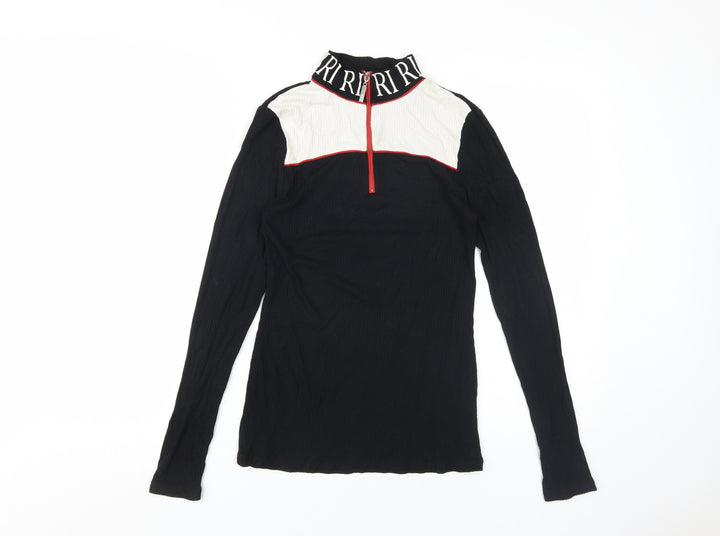River Island Women's Black Polo Top Size 8
