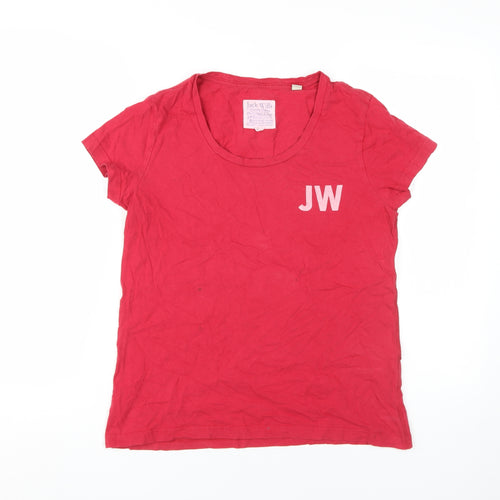 Jack Wills Women's Red Cotton T-Shirt, UK 10, Casual