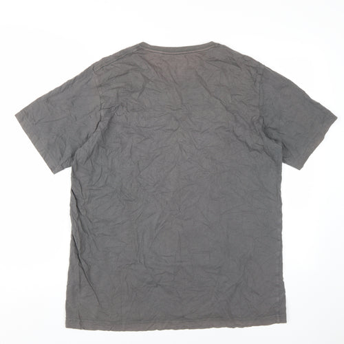 Uniqlo Men's Grey T-Shirt, Size L, Graphic Anime Print