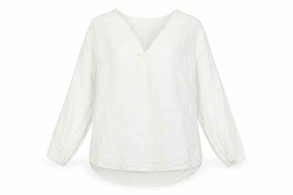 Front view of Apricot Women's White Cotton Blouse -, size S