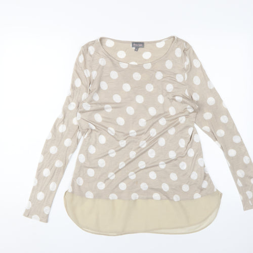 Phase Eight Women Beige Polka Dot Blouse Size 12