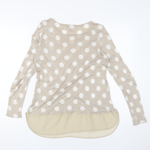 Phase Eight Women Beige Polka Dot Blouse Size 12