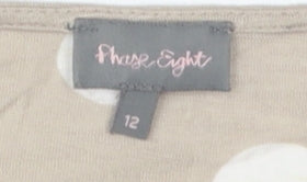 Phase Eight Women Beige Polka Dot Blouse Size 12