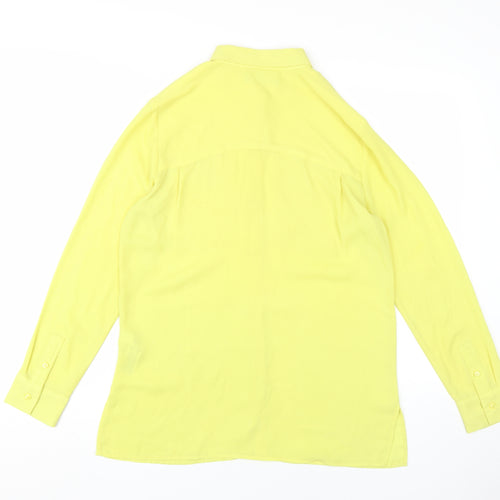 Marks and Spencer Women's Yellow Button-Up Shirt UK 10