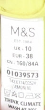 Marks and Spencer Women's Yellow Button-Up Shirt UK 10