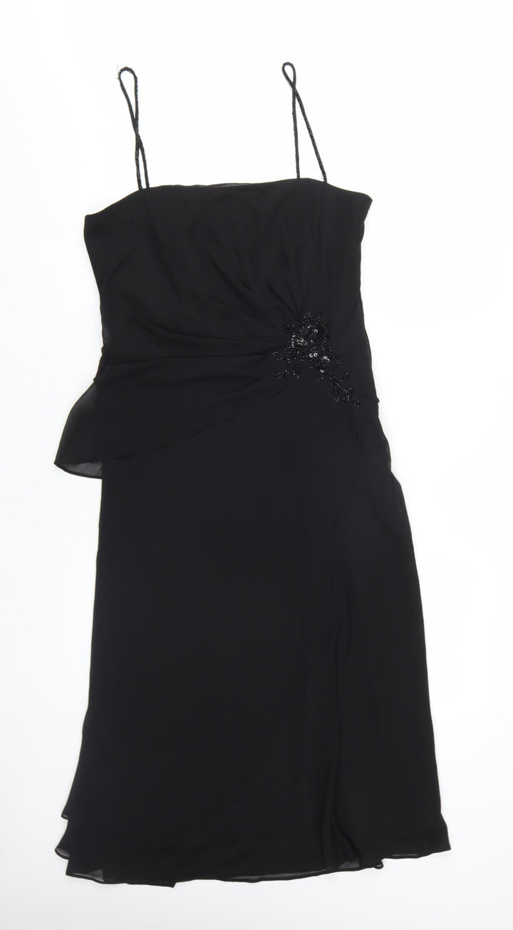 Cachet Women's Black Sleeveless Slip Dress Size 10