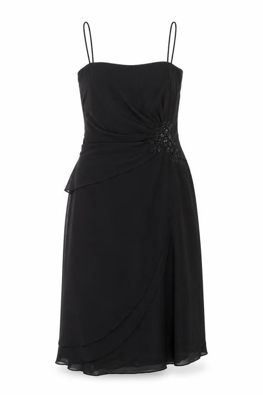 Front view of Cachet Women's Black Sleeveless Slip Dress, size 10