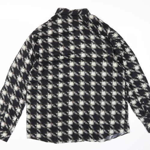 Marks and Spencer Women's Black Check Button-Up XL