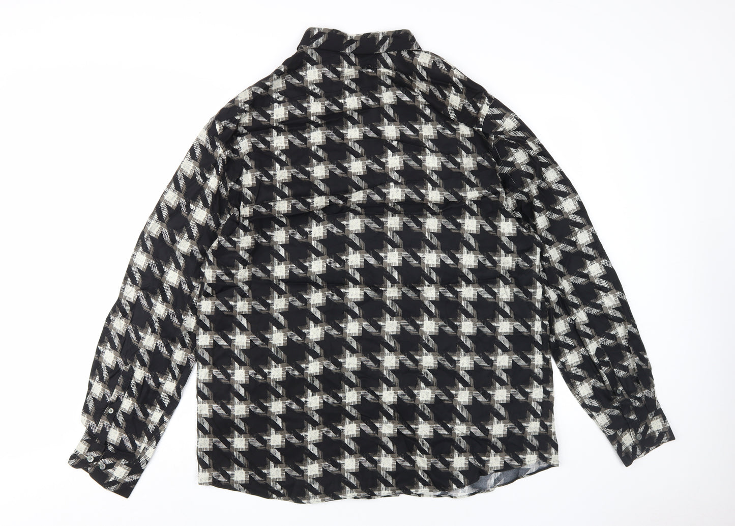 Marks and Spencer Women's Black Check Button-Up XL