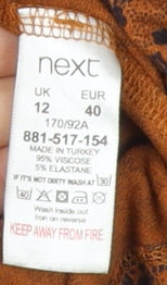 Next Women's Brown Floral A-Line Dress Size 12