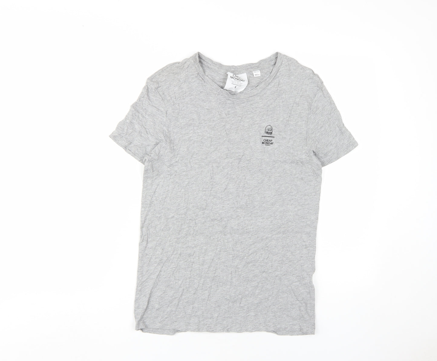 Cheap Monday Grey Men's Crew Neck T-Shirt, Size S