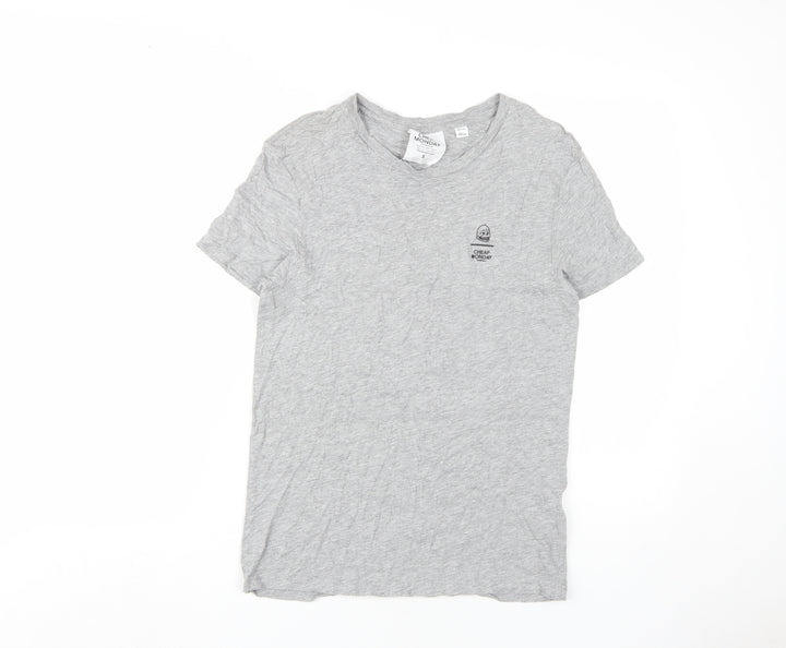 Cheap Monday Grey Men's Crew Neck T-Shirt, Size S
