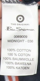 Ben Sherman Men's Black Striped Cotton Crew Neck T-Shirt Size L