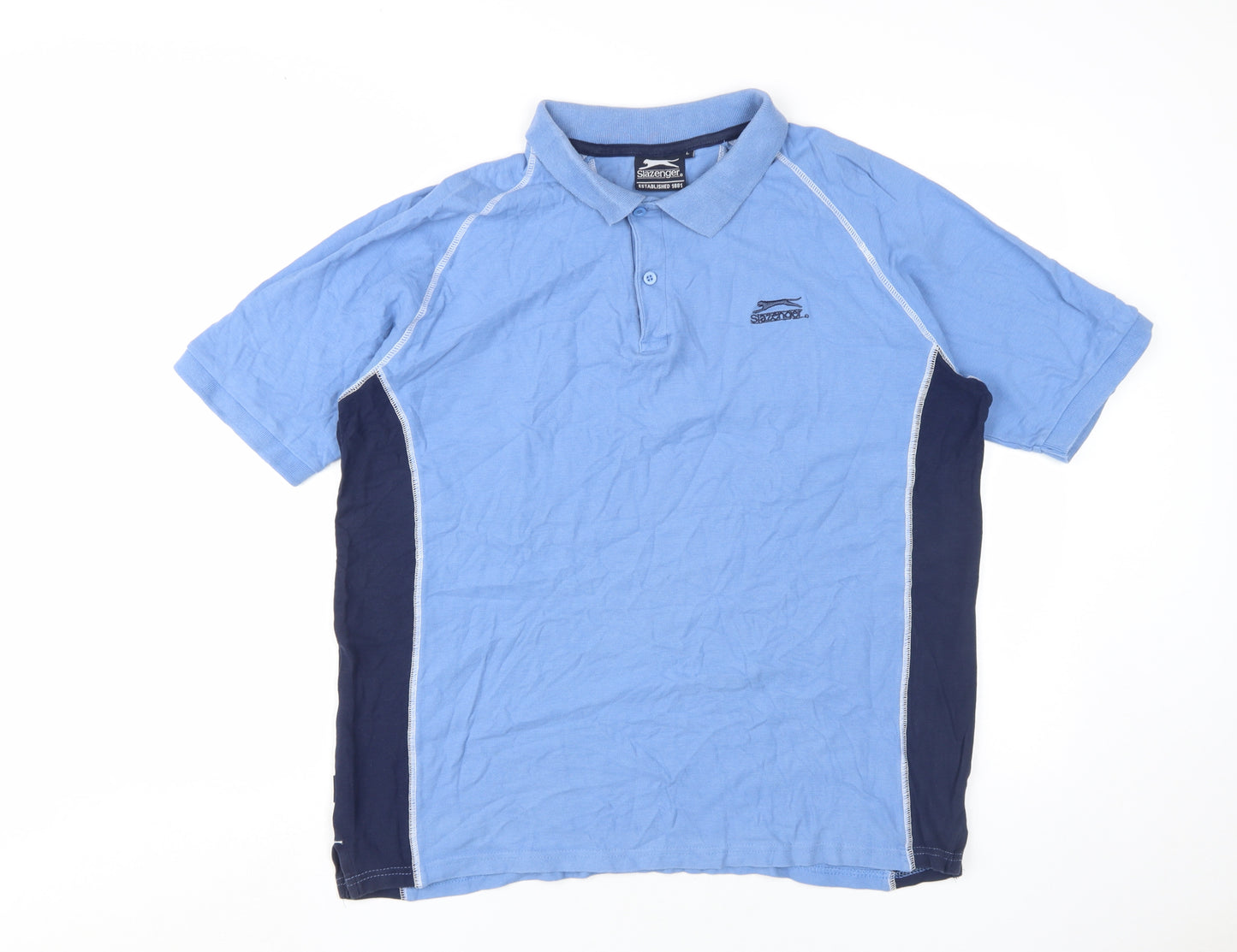 Slazenger Men's Blue Polo Shirt L