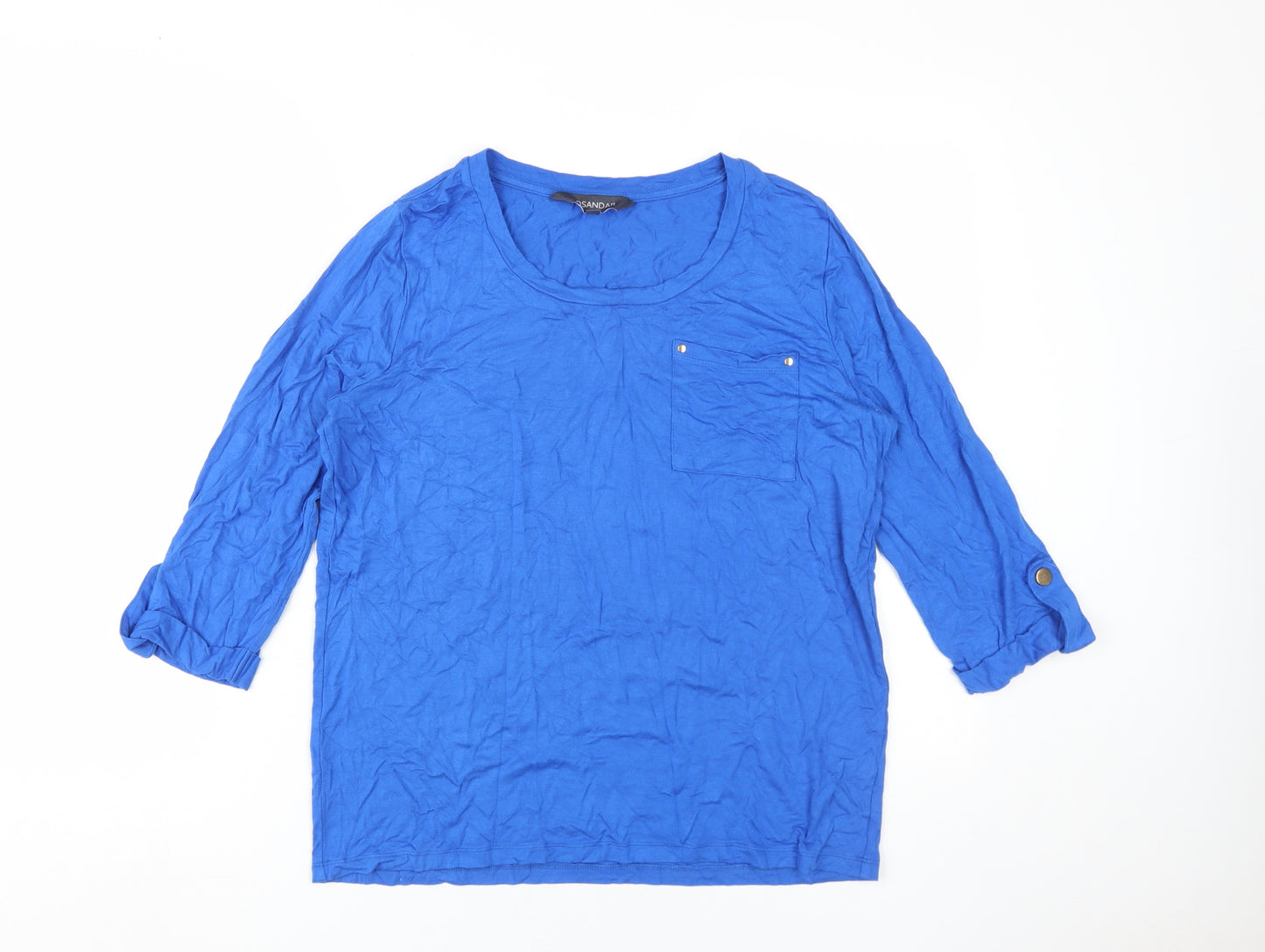 Sosandar Women's Blue 3/4 Sleeve Top - Size 10