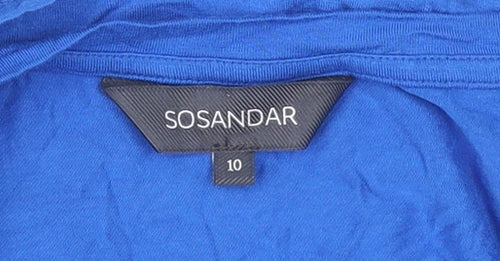 Sosandar Women's Blue 3/4 Sleeve Top - Size 10