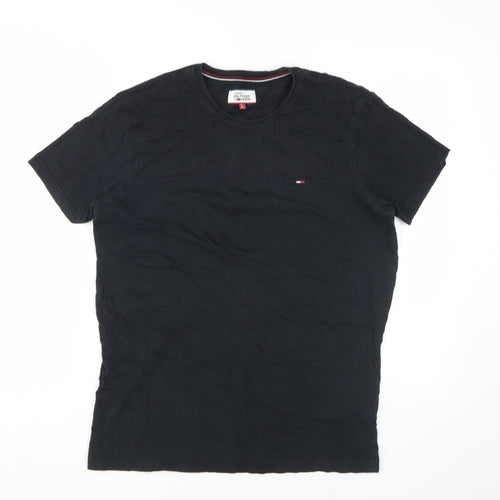 Tommy Hilfiger Mens Black L Cotton Crew Neck T-Shirt