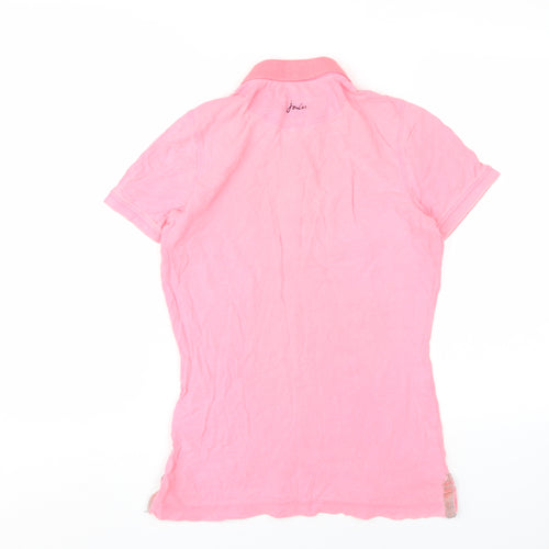 Joules Women's Pink Slim Polo Shirt, Size 10