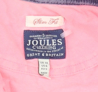 Joules Women's Pink Slim Polo Shirt, Size 10